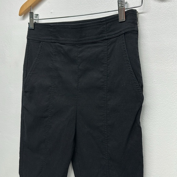 Alc Pants Skinny Trousers Hi Waist Pockets Cotton Stretch Side Zip Black Size 8 - Picture 3 of 10